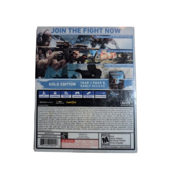 Tom Clancy's Ghost Recon Breakpoint Gold Edition Steelbook PS4 Video Game New - Picture 3 of 11